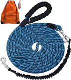 Long Dog Leash with Reflective Threads 15FT 20FT 30FT 50FT,Heavy Duty Bungee Dog Leashes for Small Medium Large Dogs,Shock Absorbing Training Leash for Walking,Hunting,Camping&Yard
