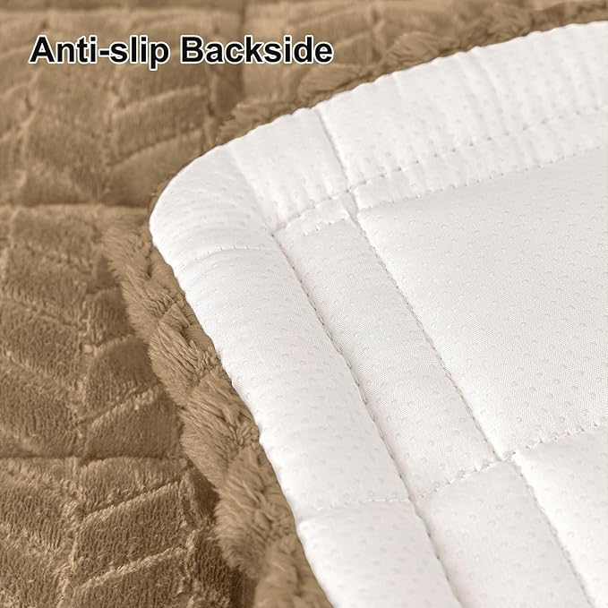 Smiry Couch Cover for Dogs, Non Slip Fuzzy Pet Sofa Arm Covers Washable | Sofa Slipcovers for Armrest & Backrest, Soft Thick Furniture Protector for Cats Dogs, Against Fur, Dirt (20"x24", 2 Pack)
