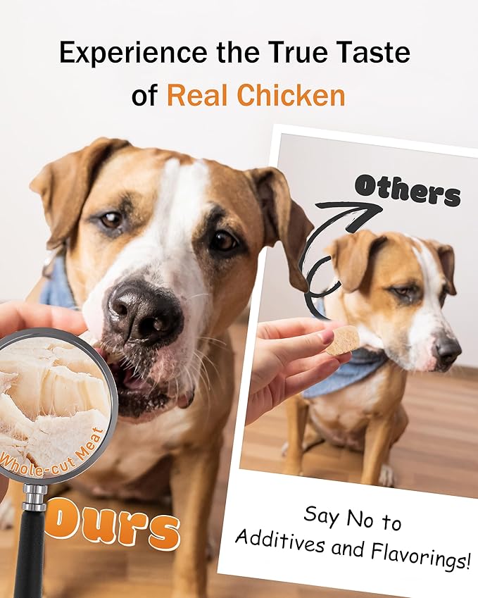 Freeze Dried Chicken Treats for Cats & Dogs,【2.2 lbs】 | High-Protein Single Ingredient | Grain-Free, No Additives | Training Reward & Nutritional Supplement | Resealable Box
