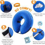 BENCMATE Inflatable Dog Cone Collar Alternative, Soft Dog Cone for Small Medium Large Dogs and Cats, Neck Recovery ECollar Donut Collar After Surgery (XXLarge, Dark Grey)