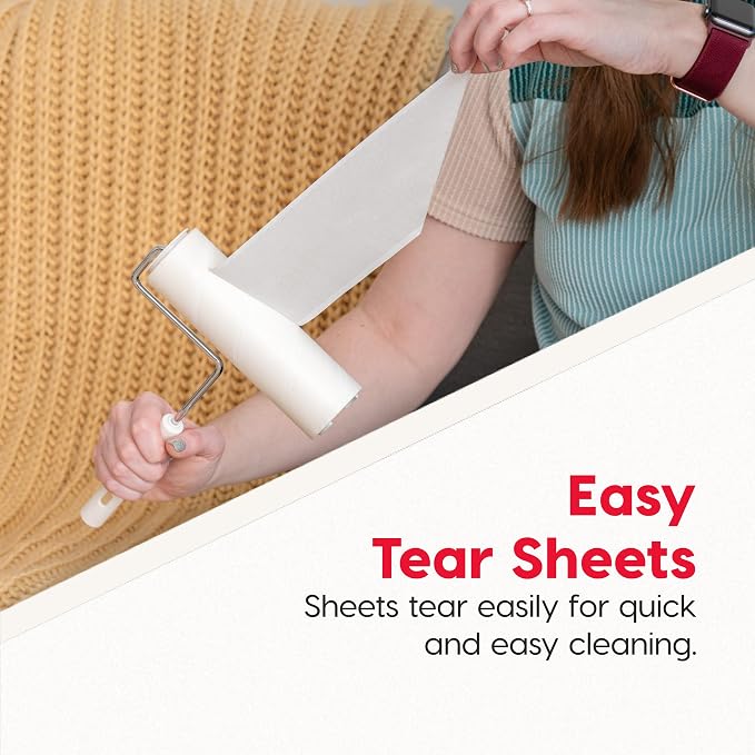 IRIS USA Large Lint Roller with Extension Pole, Storage Box, Refills | Comes With Lint Roller Cover, Extra Refills*6: 90 Sheets/Roll- 540 Sheets Total, Easy Tear Design, Pet Hair Remover