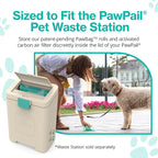 PawPail Scented Dog Poop Bags Refill with Carbon Filter - 1 Roll of 150 XL Dog Waste Bags with Poop Filter - Mild Floral Scent, Leakproof, & Durable - For Pet Waste Station