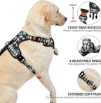 NESTROAD No Pull Dog Harness with Leash, Reflective No Choke Pet Vest Harness,Adjustable Soft Padded Dog Harness with Easy Control Handle for Medium Dogs(Checkered Black,Medium)