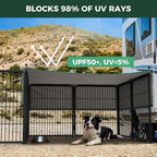 FXW Rollick Unleashed Dog Playpen for Indoor, Yard, RV Camping, 32 inch 16 Panels Dog Pen with Sun Shade for Small and Medium Dogs, Black│Patented