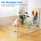 Dog Playpen 32" Height – Heavy Duty, Foldable | 25mm Steel Tubes, 40.8 lbs sturdy frame, rubber non-slip feet, indoor & outdoor, tool-free assembly, Small & Medium Dogs