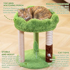 Woochpet 20" Small Cat Tree with 3 Scratching Posts and Perch Bed | Removable Washable Top Cover, Natural Sisal Rope, Compact Design, For Small Cats and Kittens