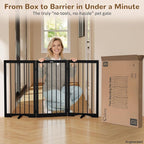 32" Extra Tall Free Standing Dog Gate Indoor, Foldable Pet Gate | for Doorways Stairs, 3-Panel Dog Fence with Support Feet for Stability, Folding Puppy Gate Easy to Carry No Drilling 54"x32"