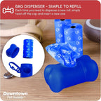 Downtown Pet Supply Rainbow Paw Print Poop Bags (520 CT & 2 Dispensers) - Leak-Proof, Unscented, Clips to Dog Leashes & Harnesses