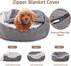 MIXJOY Dog Beds for Medium Large Small Dogs, Rectangle Cave Hooded Blanket Puppy Bed, Luxury Orthopedic Cat Beds for Indoor Cats, Warmth and Machine Washable (25 inches, Grey)