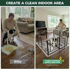 FXW Rollick Unleashed Dog Playpen for Indoor, Yard, RV Camping, 32 inch 8 Panels Dog Pen with Washable Pee Pad for Small and Medium Dogs, Black│Patented