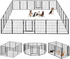 Dog Playpen, 32inch 20 Panels Outdoor Dog Fence Indoor Dog Pen Anti-Rust Pet Puppy Pen Dog Exercise Pen with Lock for Medium Small Dogs, Portable Pet Fence for Yard RV Camping