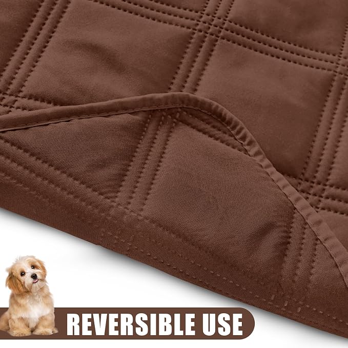 Smiry Waterproof Dog Bed Cover, Reversible Pet Blanket for Sofa Couch | Soft Washable Dog Blanket, Leakproof Couch Cover for Dogs Cats & Furniture Protection, 30x70, Brown/Brown
