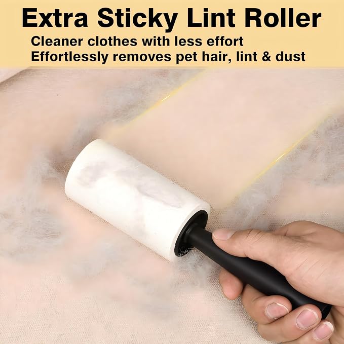 Extra Sticky Lint Roller Refills for Pet Hair Removal, 10 Rolls | No handle included. 10 rolls, 120 easy-tear sheets each, 1,200 total for dog and cat hair on clothes and furniture.