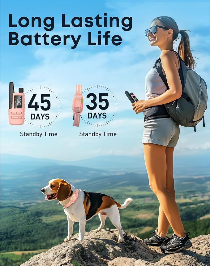 Dog Shock Collar - 4200FT Dog Training Collar with Remote for 5-120lbs Small Medium Large Dogs, IPX8 Waterproof E Collar with 4 Training Modes, Security Lock, Rechargeable Shock Collar Pink