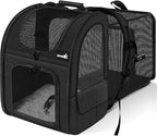 pecute Cat Backpack Breathable, Cat Carrier Backpack Expandable | Durable Oxford Cloth, Lockable Zipper,Use for Pet Under 11 lbs to Travel