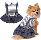 Parisian Pet Preppy Dog Dress - Summer Clothes for Medium Dogs Girl - Stylish Sleeveless Pet Outfit - Designer Dog Apparel - Lightweight and Breathable Puppy Clothes - Comfortable Skirt for Dogs
