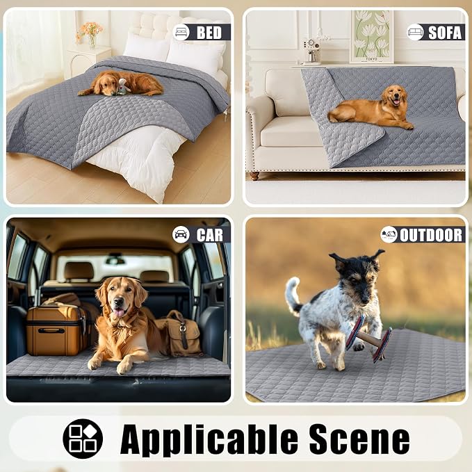 Smiry Waterproof Dog Bed Cover Blanket, Reversible Pet Blanket | Soft Reversible, Washable Leakproof Cats Dogs Couch Cover for Sofa, Couch, Furniture (30x70 Inch)