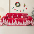 Christmas Couch Cover for Sectional Sofa, Chenille Loveseat Red Sofa Covers Washable for Pet Friendly Cedar Decorative Couch Covers, 71" x 102"