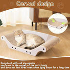 Cat Scratcher Bed 25" Large Cardboard Cat Scratcher Couch | Cat Scratcher Sofa for Large Cats, Abrasion Resistant Curve Cardboard Cat Sofa, Widened Scratch Pad for cats with catnip