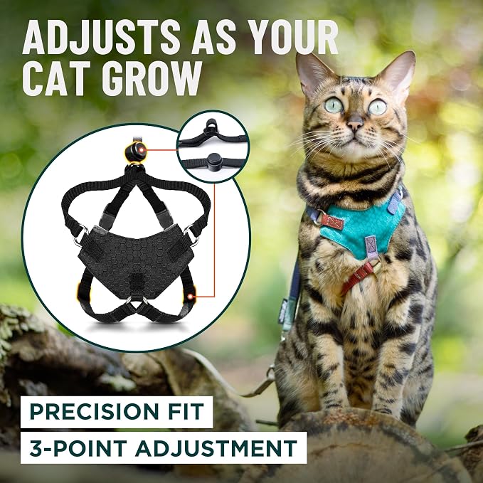 Houdini™ Escape Proof Cat Harness and Leash (Orange, XL) | Adjustable walking vest with 6ft lead, breathable mesh, secure snug fit, lightweight for travel, hikes and daily adventures