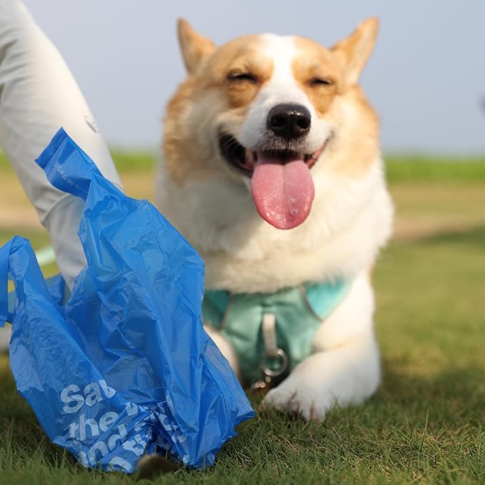 Deo Doo Dog Poop Bags with Handles, 360 Counts, 30 Refill Rolls | Iris Scented, Extra Thick Leak Proof, Easy-Tie Design for Multi-Pet Waste and Cat Litter Cleanup