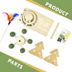 3-in-1 Cat Scratcher Toy ；with 1.96in Catnip Balls Windmill Turntable 、0.78in Catnip Balls for cat Ball Track and cat Feather Toy