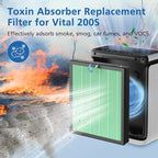 Vital 200S-P Toxin Replacement Filter for LEVOIT Vital 200S Air Purifier | 3-in-1 Filtration with Activated Carbon Vital 200S Filter, Vital 200S-RF-TX(LRF-V201-GUS) for Toxin, Dust, Smoke,2 Pack,Green