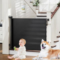 PRObebi Retractable Baby Gates for Stairs, Dog Gates Extend to 54" Wide 34" Tall, Black