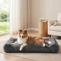 JOEJOY Orthopedic Dog Bed for Medium Dogs, Extra Thick Foam Dog Couch Bed | Bolster Sides | Washable Removable Cover | Non-Slip Bottom | Grey, 35''x25''