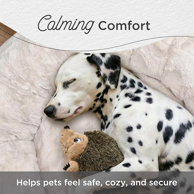 Best Friends by Sheri The Original Calming Donut Dog Bed for Medium Dogs up to 45 lbs, Lux Faux Fur, Oyster, Medium, 30" x 30"