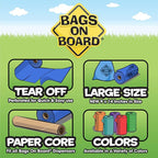 Bags on Board Dog Poop Bags, Strong Leak Proof Waste Bags, 315 Count | Strong Leak Proof Dog Waste Bags, 9 x 14 Inch Size, Durable Cleanup Solution, Blue Bags, 315 Count Refill Pack