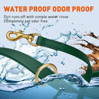 Viper Biothane K9 Working Dog Leash Waterproof Lead for Tracking Training Schutzhund Odor-Proof Long Line with Solid Brass Snap for Puppy Medium and Large Dogs 6ft, Hunter Green
