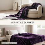gogobunny Waterproof Bed Blanket, Reversible Sherpa Fleece Throw Blanket for Dog Puppy Cat, Furniture Cover Protects Bed Couch Sofa from Liquid Pee and Pet Fur (Dark Purple, 60x80 inches)