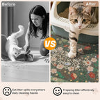 Bienbee Cat Litter Mat, 24" x 15" Dense Trapping Mesh for Litter Boxes | Litter Box Mat with PVC Mesh, Waterproof &Urineproof, Non-Slip Grip, Soft On Kitty Paws and Easy to Clean to Protect Floor