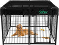 FXW Homeplus Indoor Dog Playpen with Mesh Top Cover, 40" H, 8 Panels | Calm Indoor Play Area, Cover Helps Deter Jump-Outs, for Medium & Large Dogs, Patented