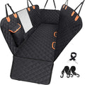 Dog Car Seat Cover for Back Seat 600D Scratchproof Nonslip Durable Waterproof Cars Pet Backseat Covers with Mesh Window Dogs Hammock for Car，SUV, Truck (60" W x 64" L)