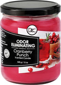 Cranberry Punch Odor Eliminating Highly Fragranced Candle - Eliminates 95% of Pet, Smoke, Food, and Other Smells Quickly - Up to 80 Hour Burn time - 12 Ounce Premium Soy Blend