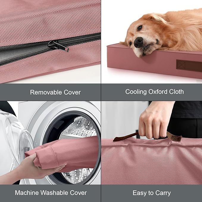Waterproof Orthopedic Outdoor Dog Bed XL for Extra Large Dogs | Egg Crate Foam for Joint Support, TPU Waterproof Layer, Machine Washable 1680D Oxford Cover, 44 x 32 Inch, Up to 90 lbs
