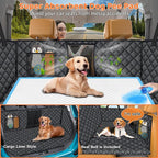 URPOWER XL Hard Bottom Dog Seat Cover for Full-Size Truck Back Seat | 400 lbs Support, 45% More Space, Waterproof, Mesh Window, Scratch Resistant, Non-Slip, Easy Care, Pee Pad Included