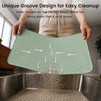 OHMO Cat Litter Mat 23.5x16 Silicone Trapping Mat Sage Green | for Kitty Litter Box, Easy Clean, BPA Free Rubber, Center Litter Collection, Easy Pour-Back, Waterproof, Odor-Resistant