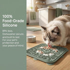Dog Lick Mat for Anxiety Relief, Slow Feeder Bowl for Dogs & Cats, Silicone Lick Pad with Strong Suction Cups for Pet Grooming, Bath, Tooth Cleaning, Distraction and Calming, Blue