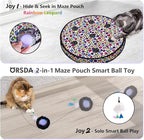 ORSDA Cat Toys, Interactive Activated Moving Ball in 7 Holes Mat, Automatic Fast Rolling Ball, Hide and Seek Toys for Indoor Cats, Exercise Kicker Mouse Catching Game
