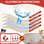 Loiion Cat Scratch Proof Furniture Protector Waterproof Sofa Cover 134"x71" | Pet-Friendly Couch Protector, Anti-Scratch & Anti-Slip Sofa Cover For Cats Dogs Kids, Machine Washable