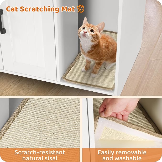 DWANTON Litter Box Enclosure, Wooden Cat Washroom Indoor, 27.6", 107WEE