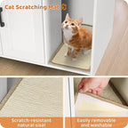Dwanton Litter Box Enclosure, Cat Litter Box Furniture Hidden, with Scratching Mat, Wooden Cat Washroom Indoor, 31.5" L x 19.7" W x 21.7" H, White