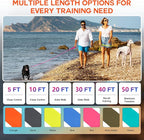 Wolfone Waterproof Dog Leash 20FT Long Line Recall Training Lead | Long Dog Lead: PVC coated waterproof leash with easy clean surface strong training rope for recall, hiking and beach trips