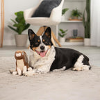 goDog Wildlife Rabbit Squeaky Plush Dog Toy with Chew Guard Technology, Durable Fabric & Squeaker for Active Play, Brown, Large