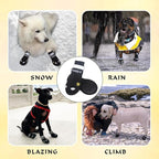Dog Shoes for Large Dogs, 360°Anti Slip Medium Dog Boots & Paw Protectors Winter Snowy, Waterproof 4Pcs Dog Booties with Reflective Strips (Size 1: 1.57''x2.09''(W*L), Black)