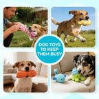 Prime Pets 5 Pack Squeaky Dog Toys, Plush Crinkle Dog Toys for Small Medium Dogs, Stuffed Tough Puppy Chew Toy to Keep Them Busy, Interactive Pet Toy