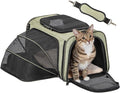 Petsfit Small Expandable Cat Carrier for Air Travel, Up to 9 lb | 16 x 10 x 9 in; sized for Alaska Airlines, with locking zippers, an interior safety tether and multi-side ventilation.